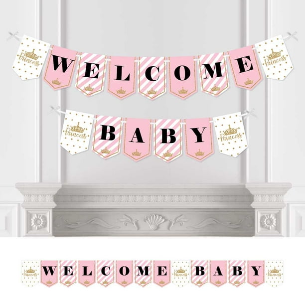 Personalised New Baby Arrival/Announcement PHOTO Bunting/Banner Party Decor Pink